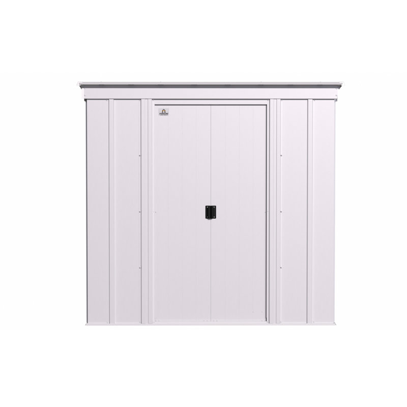 Light Gray 6' x 4' Galvanized Steel Storage Shed