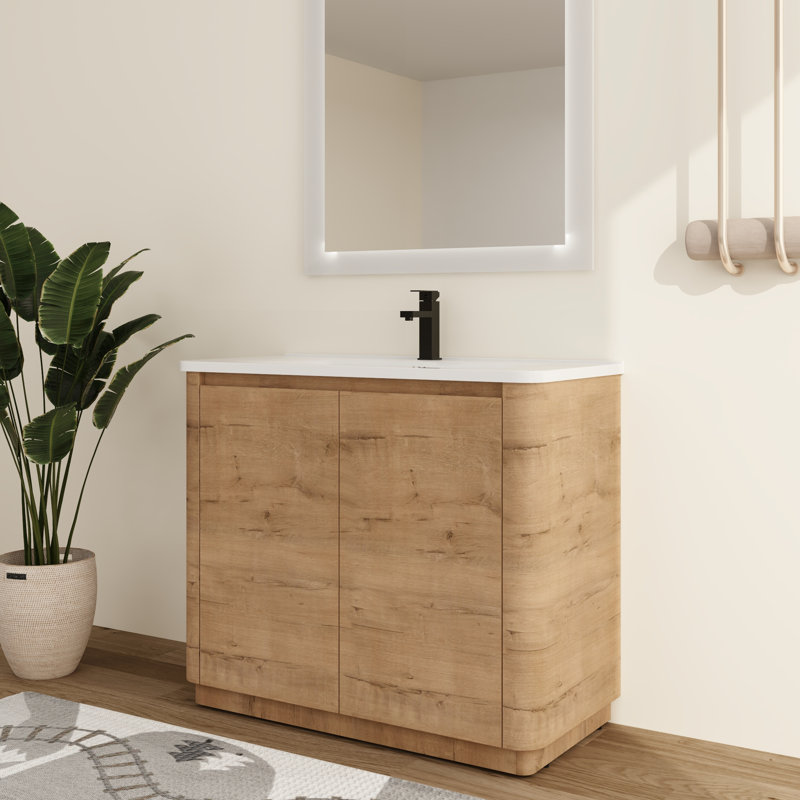 Ornar 40'' Single Bathroom Vanity Set With Ceramic Vanity Top, Freestanding Single Bathroom Vanity With Ceramic Sink, 40" W
