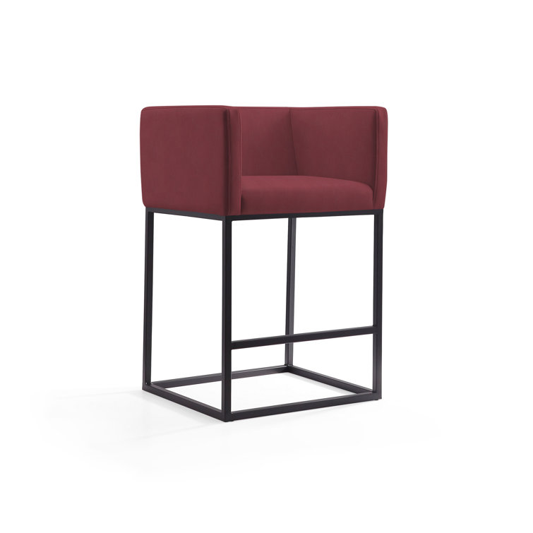 Upholstered Counter Stool with Metal Frame