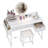 Makeup Table Vanity Set With Lighted Mirror & Bench-1145534829