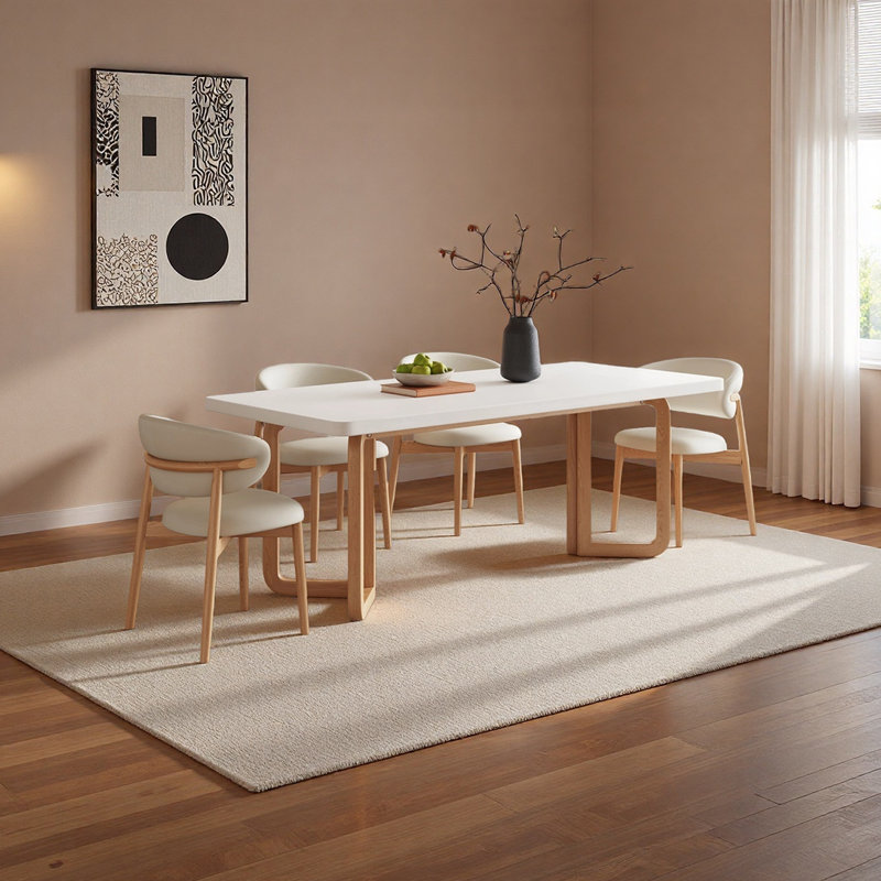 Élégante table de salle à manger française, Ensemble de 5 pièces : table, 4 chaises, 29,92 po H x 55,11 po L x 31,49 po D