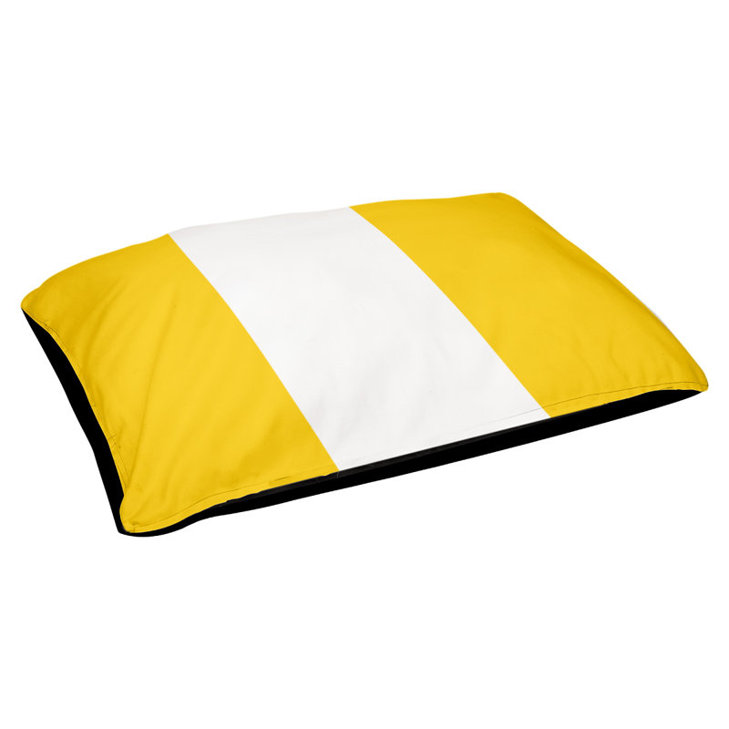 Coussin New York Bronx, Grand (l 40 po x P 30 po x H 6,5 po), Jaune / Blanc / Jaune