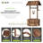 Decorative Wooden Garden Wishing Well Planter - Rustic Patio/Yard Décor W/Shaded Roof & Hanging Bucket