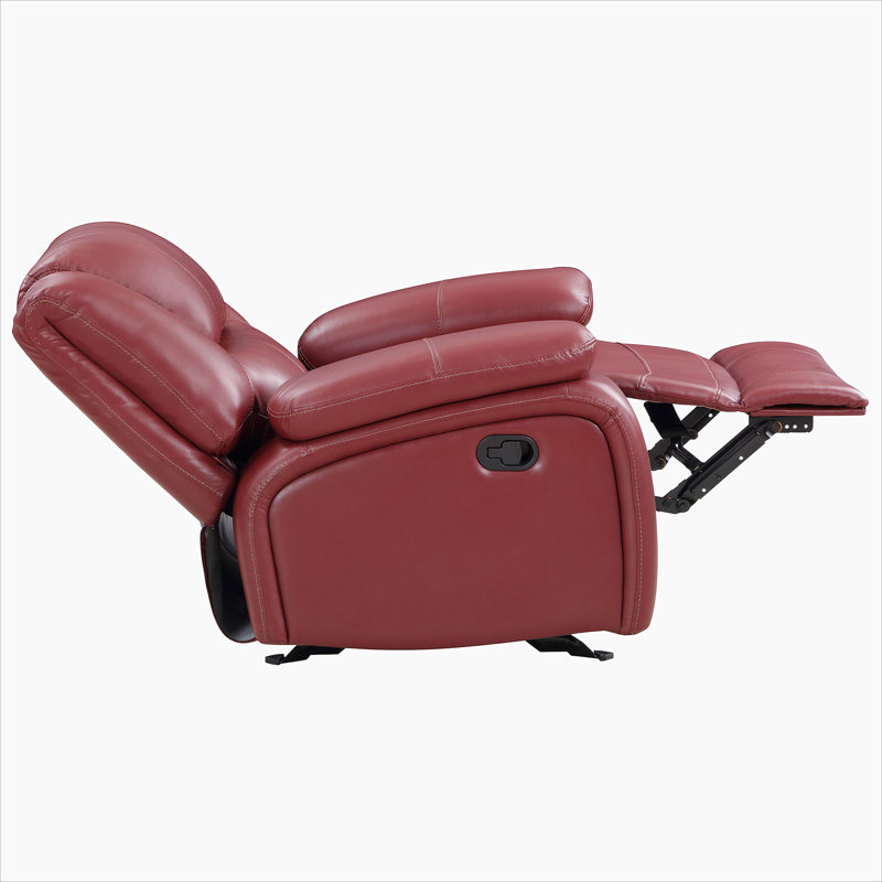 Elodie Red Upholstered Glider Recliner Chair