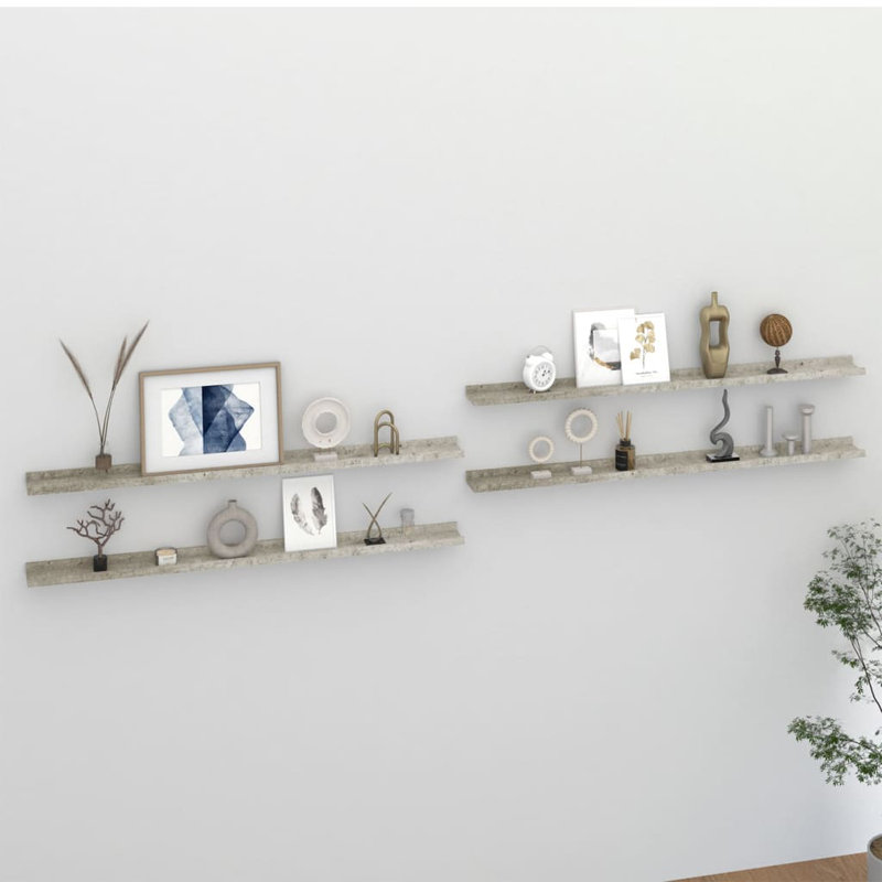 Floating Shelf, Concrete Gray, 1.2" H x 45.3" W x 3.5" D