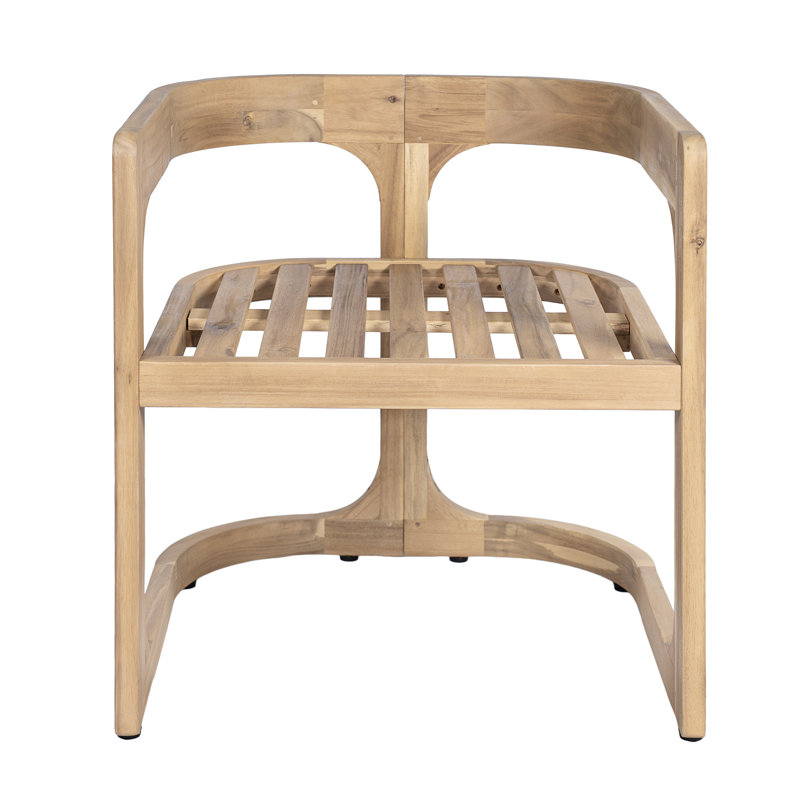 Ensemble de salle à manger d'extérieur Jameston pour 8 personnes, style moderne du milieu du siècle, en bois d'acacia massif, avec chaises à assise traîneau rembourrées et table à lattes.