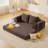 Foldable Modular Corduroy Sofa Bed Convertible Floor Couch , No Assembly Required for Living Room, Bedroom, or Office-128552533-127301834