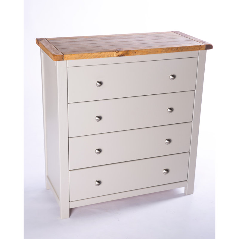 Eshelman 90cm W 4 - Drawer Chest of Drawers, Chrome
