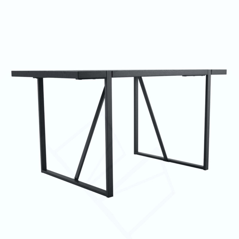 Minimalist Retro Rectangular Dining Table With Top And Inset Metal Legs, Perfect For Dining And Working, 30"H x 55"L x 31.4"W