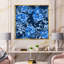 Fleurs bleues abstraites - Peinture sur toile-60162723-60162722
