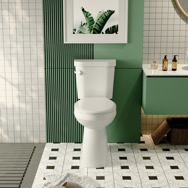 21inch High Two-Piece Toilet, Extra Tall Toilet Comfortable SeatHeight 1.28 GPF Elongated Floor Mounted (Seat Included)