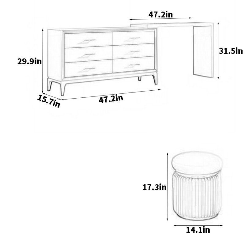 Bedroom Cream Style Dressing Table