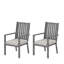 Ensemble de 2 chaises de patio en aluminium toutes saisons de 23 po avec coussins gris épais et structure grise-129473054
