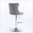 2PCS Velvet Swivel Tufted Back Barstools With Metal Silver Base-526015377