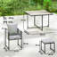 Outsunny 9 Piece Garden Dining Set Cube with Cushions 8 Seater Dark Grey