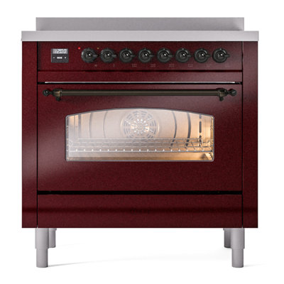 ILVE Nostalgie II Series 36 inch Induction Range with 6 Induction Elements (Glass Door)