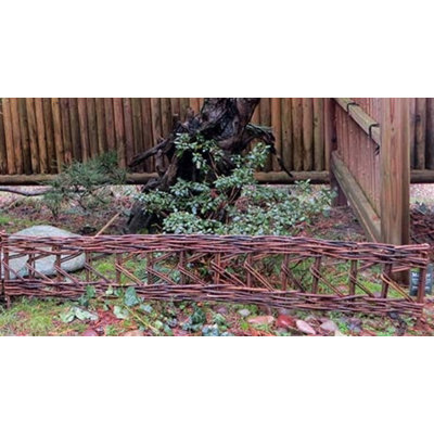 16'' H x 47'' W Brown Wood Border Fencing