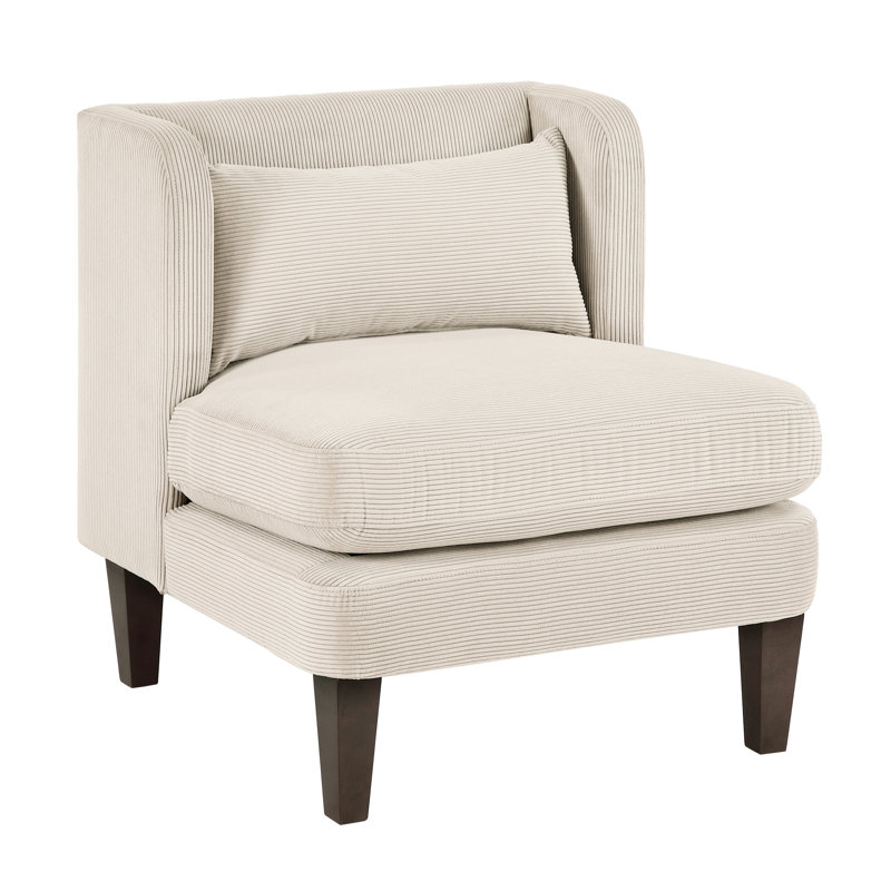 Chaise en velours côtelé velours côtelé avec siège de 27,5 po de largeur et coussins réversibles rembourrés de mousse haute de 28,5 po pour le salon