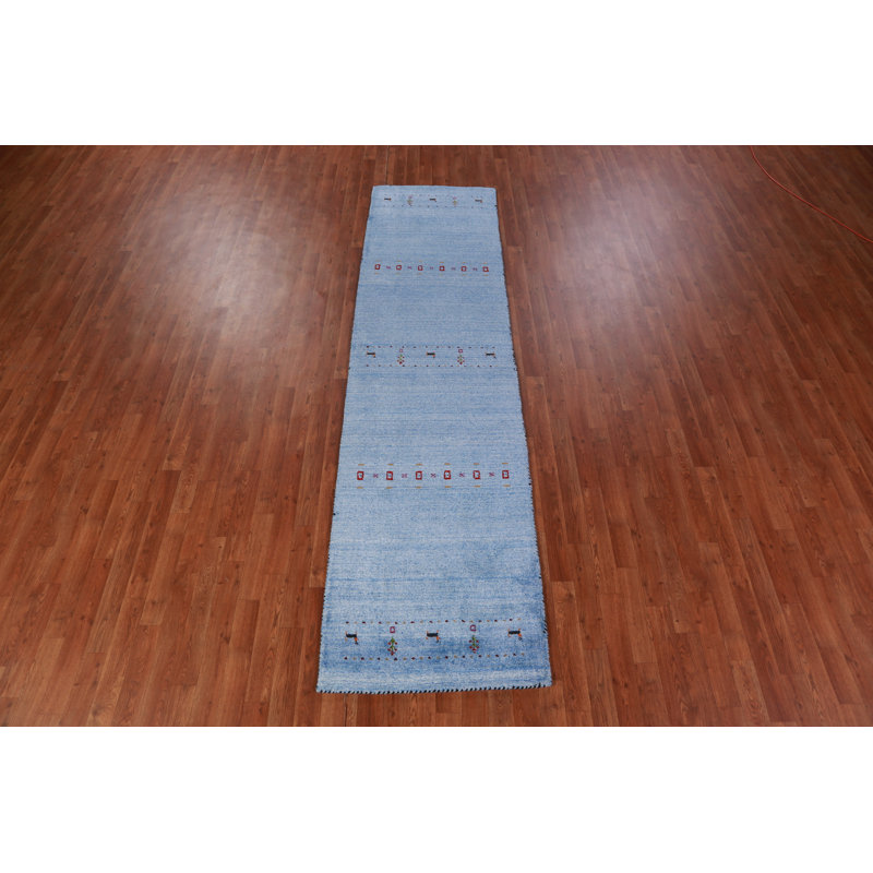 Tapis de couloir bleu Gabbeh