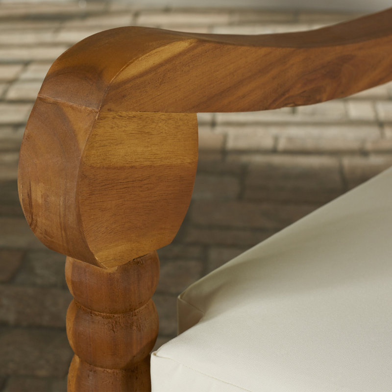 Large lit de jour d'extérieur pour patio avec coussins, Beige, Brun teck