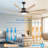Industrial Dc Motor Ceiling Fan No Light, Large Ceiling Fan With 8 Reversible Blades, 3 Downrods, 6-Speed Remote Control, Home Or Commercial Ceiling Fans For Porch/Garage/Shop-230356808-230356809-230356814