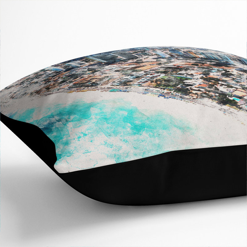 Square Cushion, 55cm H x 55cm W x 20cm D, Black
