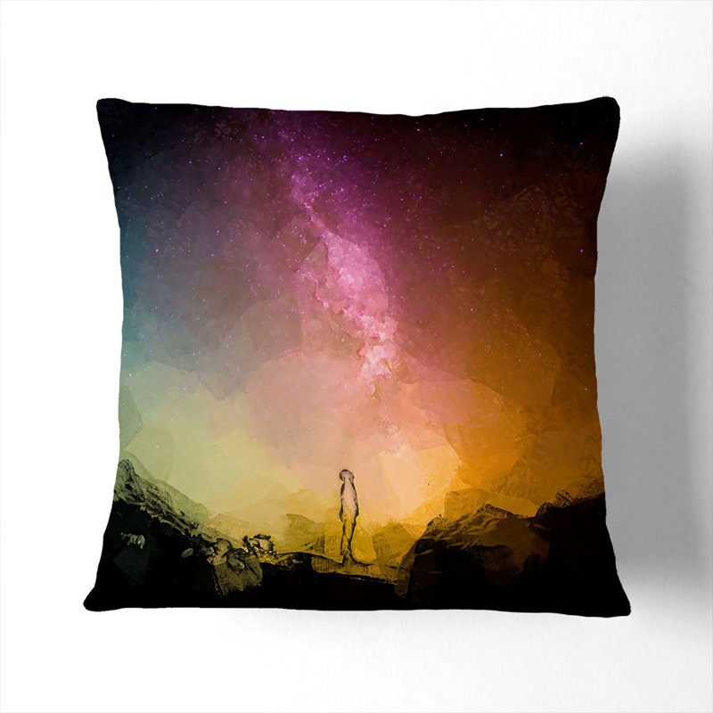 Looking up at the Stars Cushion with Filling, 55cm H x 55cm W x 20cm D, White