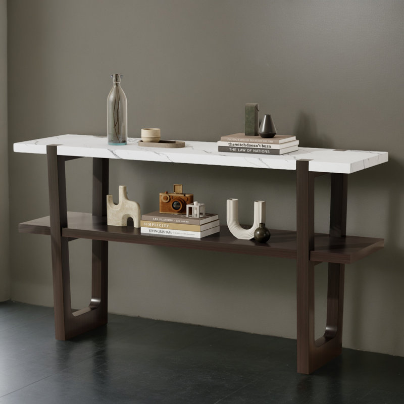 54" Console Table Entryway Side Table for Hallway Living Room, Espresso