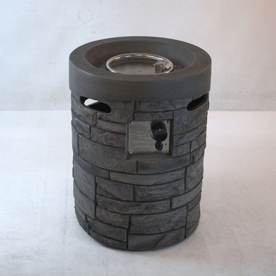 Round Outdoor Gas Fire Pit Magnesium Oxide Cultured Stone Surface Finished