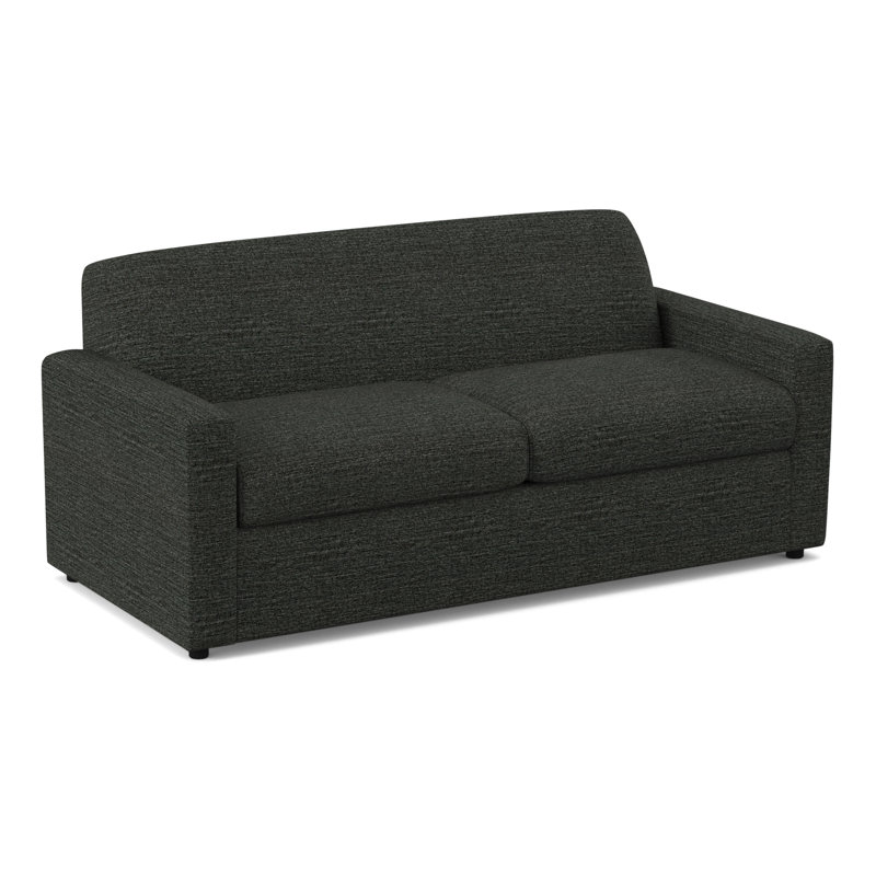 Wells 76.5" Square Arm Sofa with Reversible Cushions with USB, Antic Pepper Polyester Blend