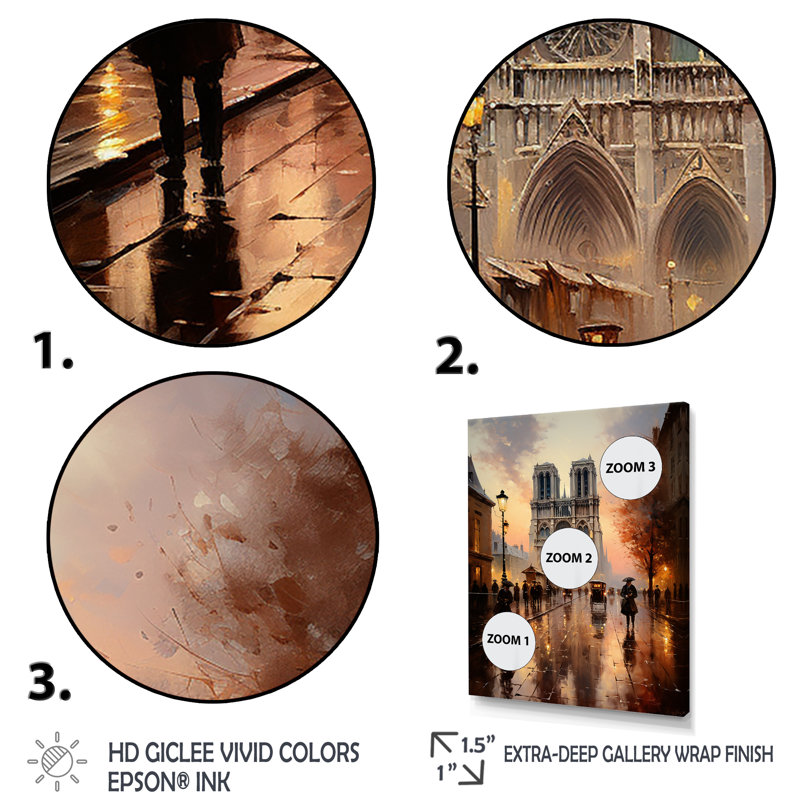 La cathédrale de Normandie par Claude I - impressions d'art mural de paysages urbains, H 20 po x l 12 po x P 1 po