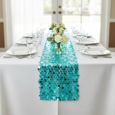 Glitter Sequin Table Runner Lightweight 12X108 Inch Sparkle Table Dinning Linens Table Decor For Holiday Party And Wedding