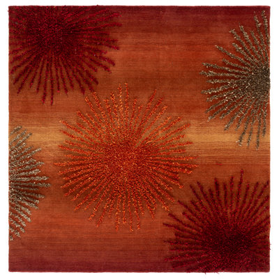 Tapis floral bleu clair / multicolore en laine touffeté et fabriqué à la main Candelo