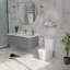Toilette allongée une pièce avec toilette encastrée à haut rendement pour un montage au sol peu encombrant (siège à fermeture en douceur inclus)