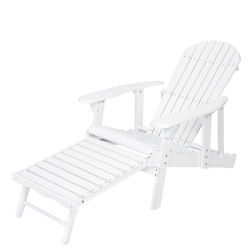 Chaise Adirondack avec lattes traditionnelles, Blanc