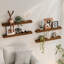 Ensemble de 4 tablettes murales flottantes en bois pour la salle de bain, la cuisine et le salon-1065745053
