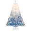 Arbre de Noël artificiel 5 pi avec 180 lumières DEL blanc chaud, 8 modes d'éclairage et base pliante en métal blanc et bleu-2015309273-2015309267