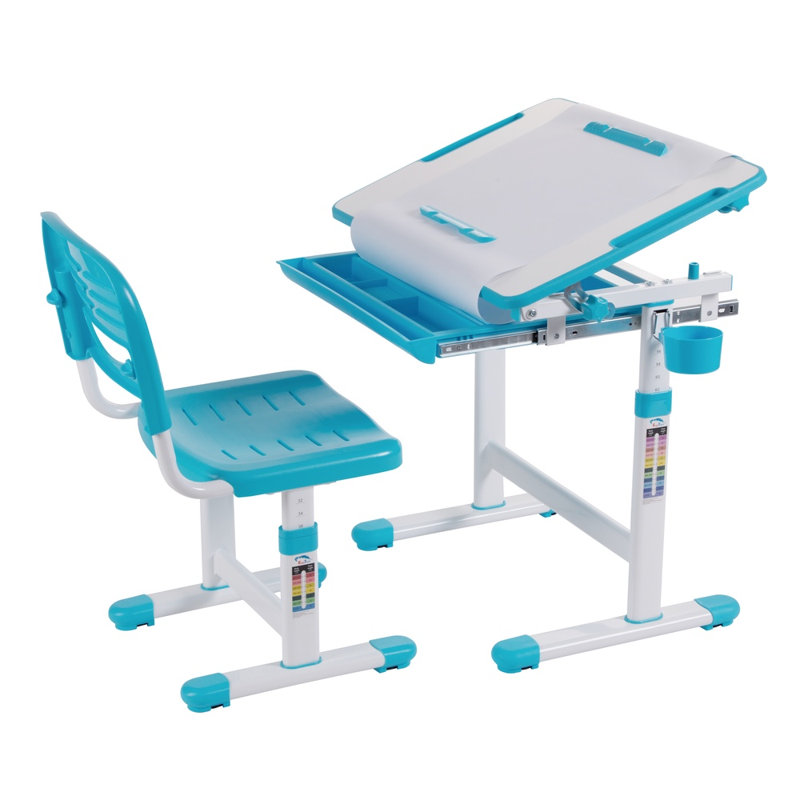Ensemble de bureau d’art et chaise 21" pour enfants multi-fonctions ergonomique Halley, Mer bleue