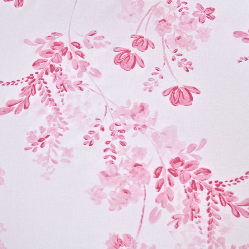 Stripes & Floral Reversible Cotton Duvet Cover Bedding Set by Leruum, Single Duvet Cover + 1 Standard Pillowcase, Pink