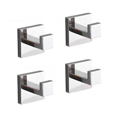 4 Pack Wall-Mounted Stainless Steel Bathroom Towel Hooks/Coat Hooks For Bathroom, Bedroom, Kitchen