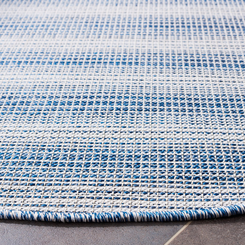 Tapis intérieur / extérieur bleu Tribeca 231, Rond 6 pi 5 po