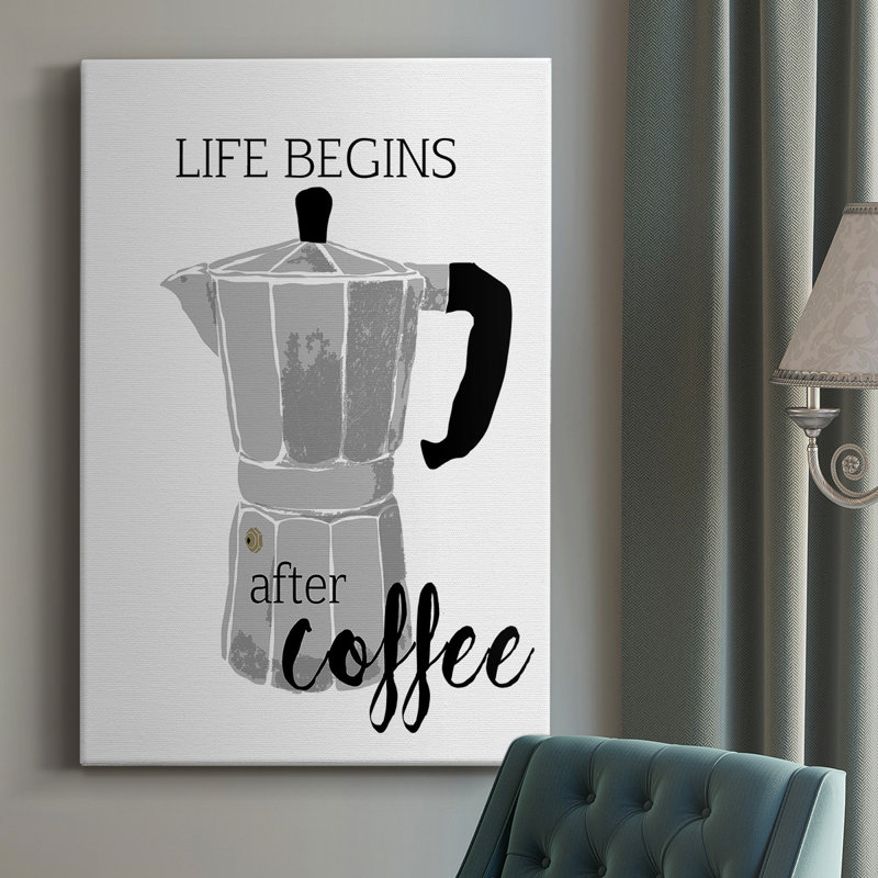 " Begins After Coffee ", 27" H x 16" W x 1" D