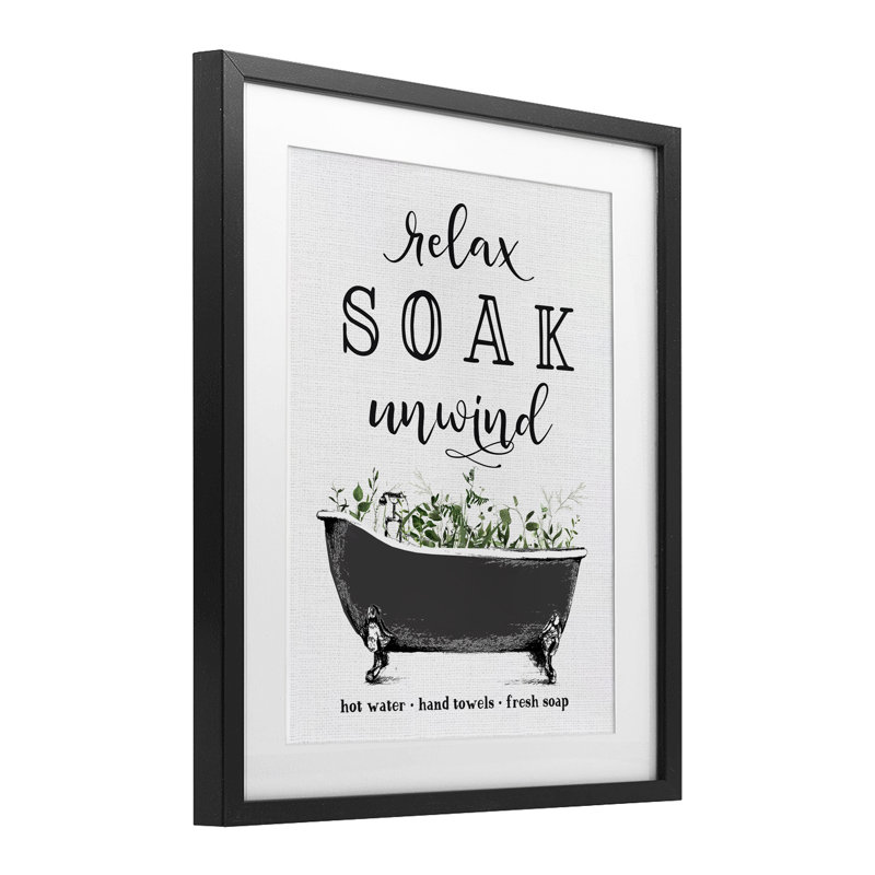 «Vintage Bathing Reminders», impression encadrée sous verre, design par lettré et doublé, H 21 po x l 17 po