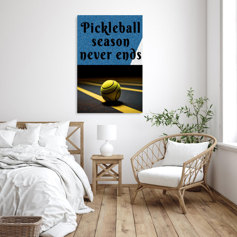 Pickleball Season Never Ends - 1 pièce rectangulaire, impression sur toile tendue, H 20 po x l 16 po x P 1,25 po