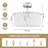 4-Light Modern Semi Flush Mount Ceiling Lamp, White Frosted Acrylic Shade
