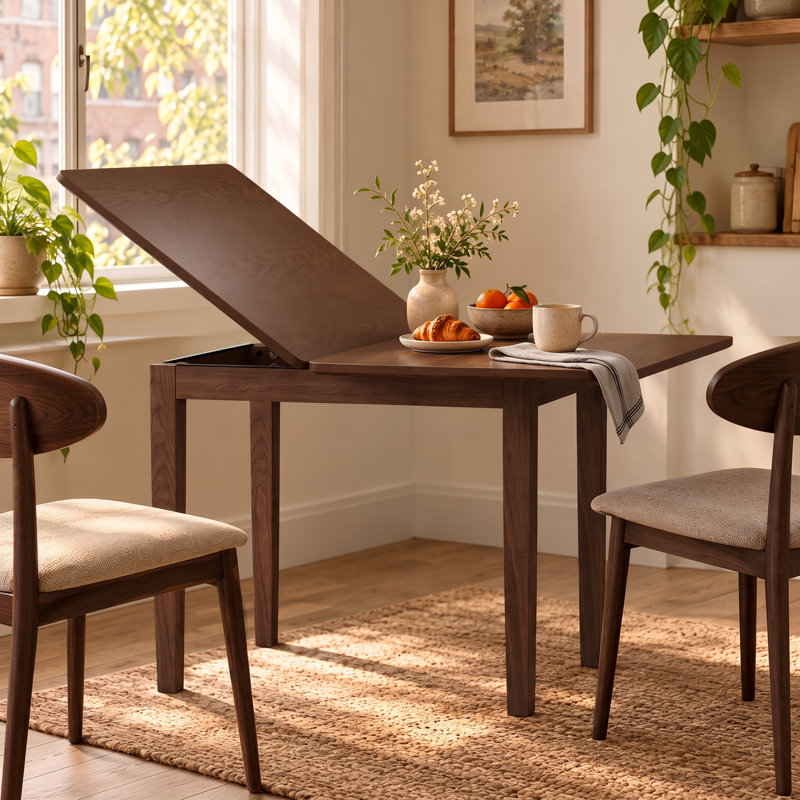 51.2 inch Solid Wood Folding Dining Table for 4-6 People