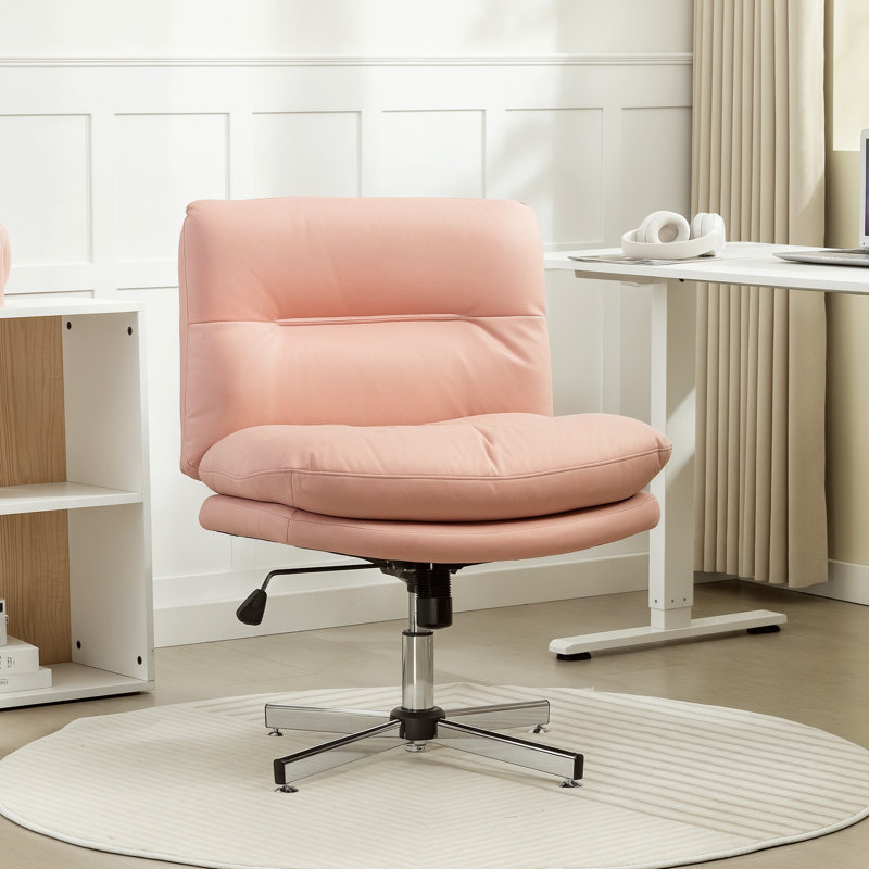 Chaise de bureau sans accoudoirs, chaise d'ordinateur Criss Cross, rose