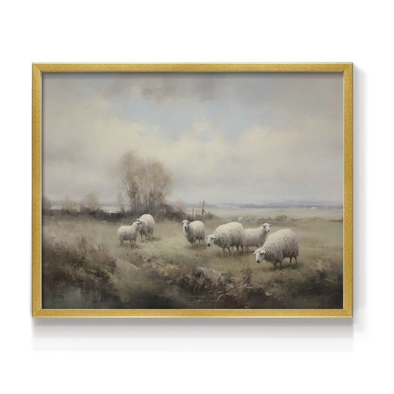 Paysages rétro - CXCIX - reproduction encadrée, H 11 po x l 14 po, Or