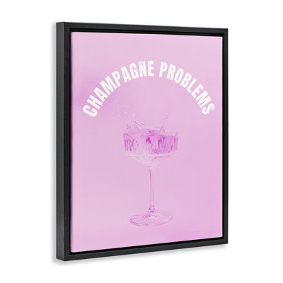 Champagne Problems Framed Floater Canvas Wall Art by House of Lulu
