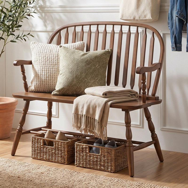 Luray Solid Wood Bench, Elm
